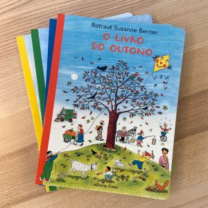 O livro do outono não tem texto, mas é com as ilustrações que podemos contar histórias. A imaginação não tem limites e quanto mais observamos, mais pormenores encontramos. 