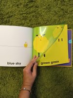"Colores" é um livro-objeto e sem texto, para ler com os mais pequenos na introdução às cores. Uvas roxas transformam-se magicamente em verdes e um sapo verde transforma-se num urso castanho neste livro inteligente sobre misturar cores e transformar imagens.