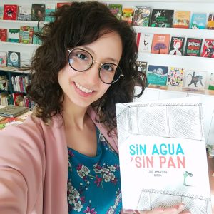 Com ilustrações minimalistas de Guridi, "Sin agua y sin pan" é um livro que aborda valores como generosidade e respeito pela diversidade.